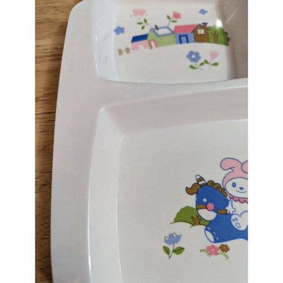 Peco Melamine Childs Sectioned Meal Tray 12x9 inch Shin-San 1983 geese fairy - Picture 3 of 12